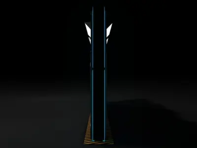 Sci Fi Door Low-poly 3D model 2