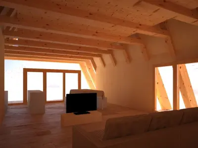 Chalet in the snow 3D model