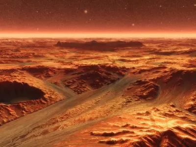 Mars Plate with crater in center  realistic 3d scene PBR  3D model