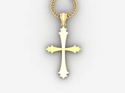 Light Gold 18K Cross Pendant 1CP016 3D print model purchase