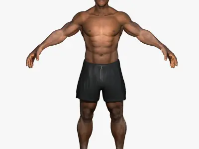 African American Female And Male With Skeleton Rigged 3D model