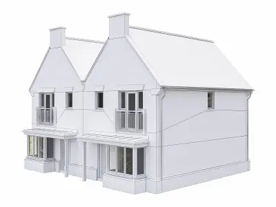Neighborhood Houses P03 Low-poly 3D model