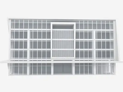 building low poly 8 modern office Low-poly 3D model