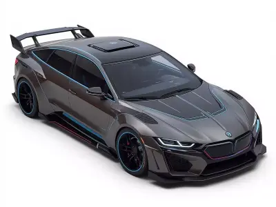 Cyber-Tuned Luxury Sedan 3D Model Low-poly 3D model