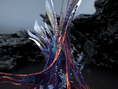 Alien Plant Fern Type 6 Low-poly 3D model