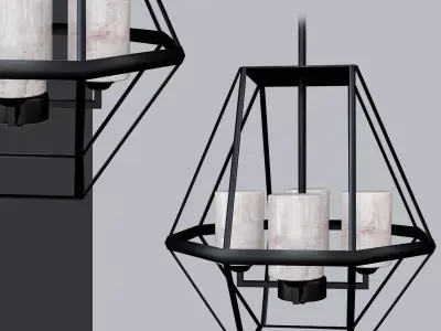 RH Whitley Chandelier Round Bronze 3D model