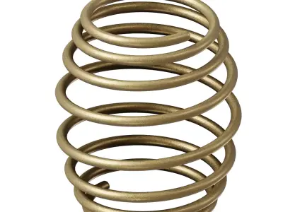 Antique Brass Compression Spring 3D model