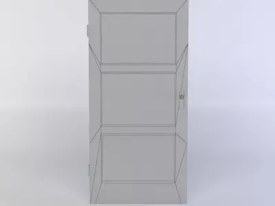 Door with three panels Low-poly 3D model