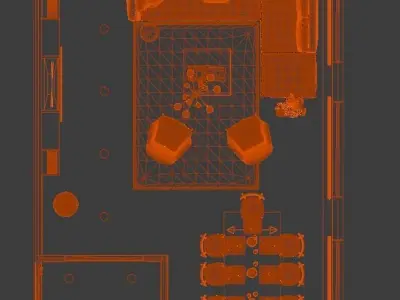 Living Room Realistic 3D model