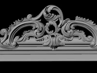 Central decor ornament for furniture 3D model