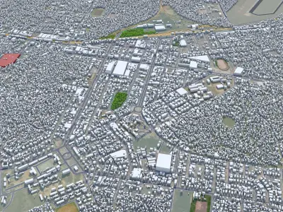 Nampula Mozambique 15km AI Low-poly 3D model