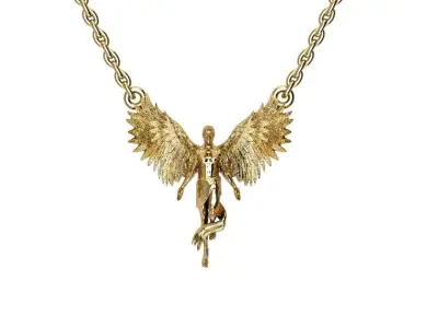 angel pendant wings printed 3D print model