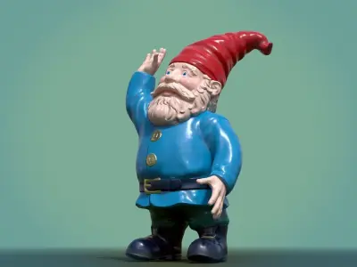 Garden Gnome PBR Low-poly 3D model