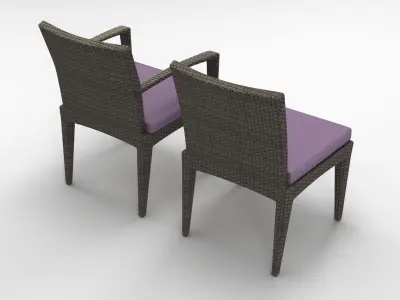 Dedon Panama Chair Set 3D model
