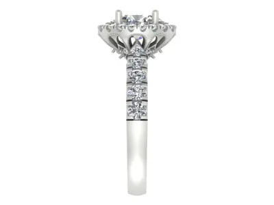 Vintage-Inspired Oval Halo Diamond Engagement Ring 3D print model
