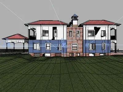 House with swimming pool 3D model