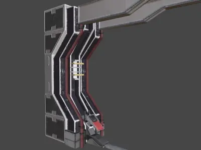 Sci-Fi Piller - Door Low-poly 3D model