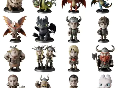 STL printable - How to Train your Dragon - textured GLBs  3D print model