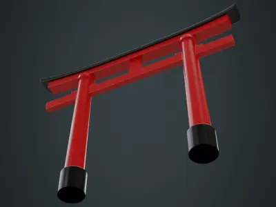 Torii Gate 1A Low-poly 3D model