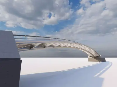 Structural engineering of Metal bridge structure 3D model buy