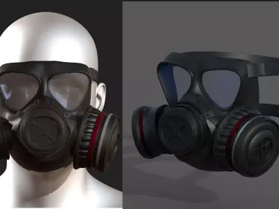 gas mask helmet scifi Low-poly 3D model
