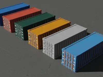 Shipping Container Low-poly 3D model