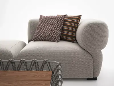 Butterfly modern sectional sofa 3D model