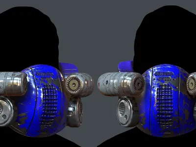 Gas mask helmet 3d model scifi Low-poly  Low-poly 3D model 487