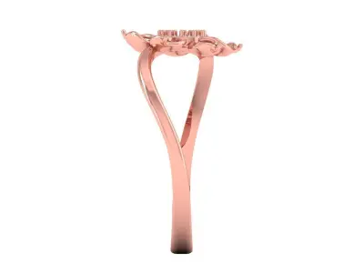 Solitaire Wedding Engagement Women Flower Bypass Rings 3D print model buy