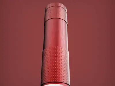 Red Low-Poly Game-Ready flashlight Free low-poly 3D model