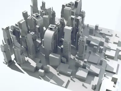 sci fi bilding set 3D model