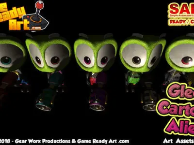Gleek - Cartoon Alien Character Low-poly 3D model