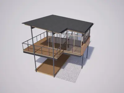 Forest Cabin House Modern Style 3D model