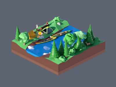 land 47A Low-poly 3D model