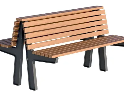 City Bench 02 Low-poly 3D model