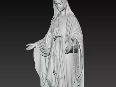 Sacred Heart Blessed Virgin Mary Highly Detailed 3D Sculpture 3D print model
