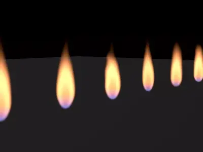 Candle Flame set 01 3D model