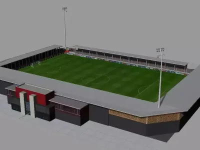 Broadhurst Park Stadium FC United Low-poly 3D model