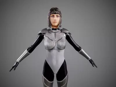 Sci Fi girl  Low-poly 3D model