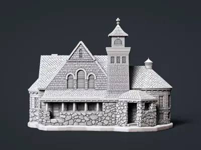 Mont Vernon Congregational Church 1896 3D print model