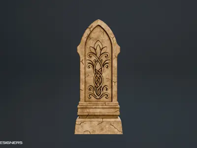 Ancient Stone Obelisk Low-poly 3D model