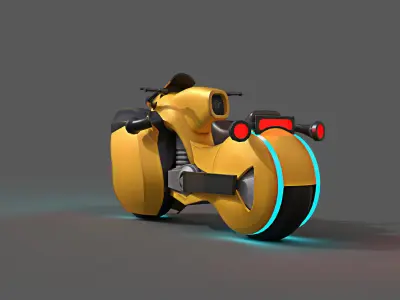 Sci-fi Bike Game Ready 5 3D model