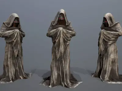 old statue  Low-poly 3D model order