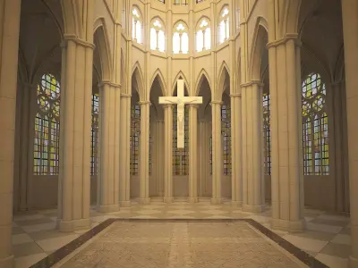 Church Interior 01 3D model