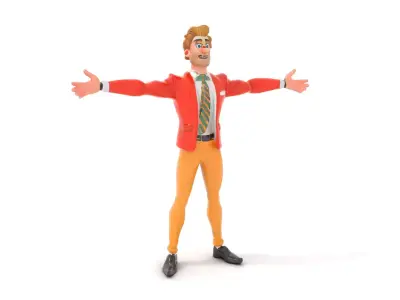 Animated Character in Orange Suit Model Pack Low-poly 3D model
