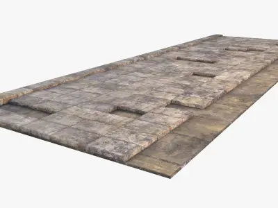 Floor0002 stone wall Low-poly 3D model
