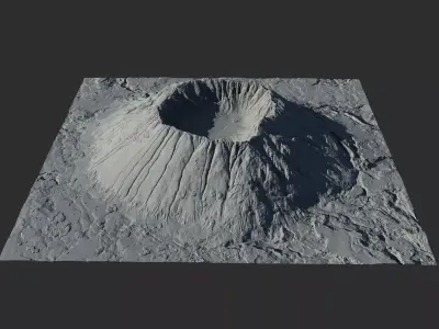 Landscape Environment Volcano 5 Low-poly 3D model