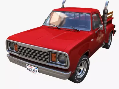 1976 Dodge Lil Red Express truck Low-poly 3D model