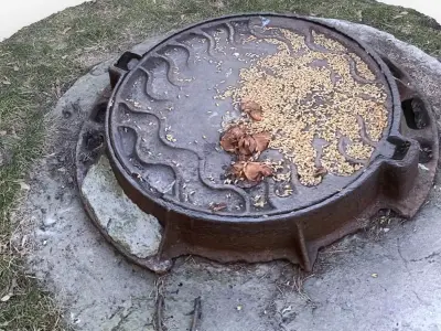 Photorealistic 3D scan of  manhole Hatch cover Sewer Manhole Low-poly 3D model
