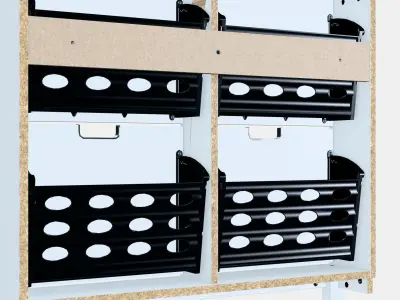 STALL Shoe cabinet with 4 compartments 1 Low-poly 3D model
